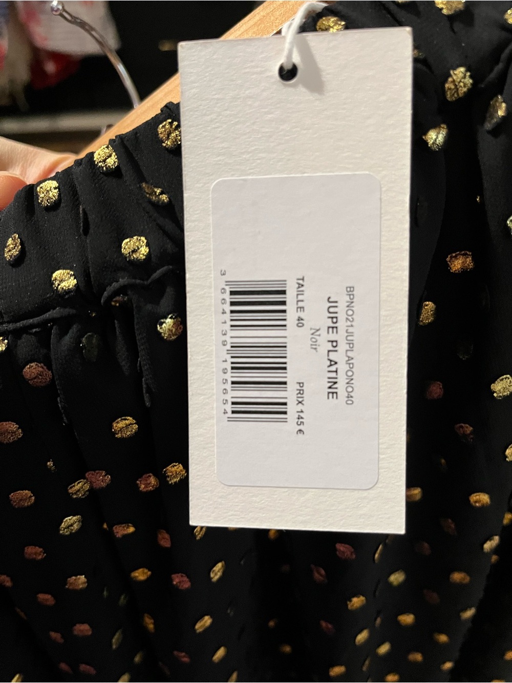 NWT Balzac Paris Black Skirt with Gold Dots - Picture 3 of 4